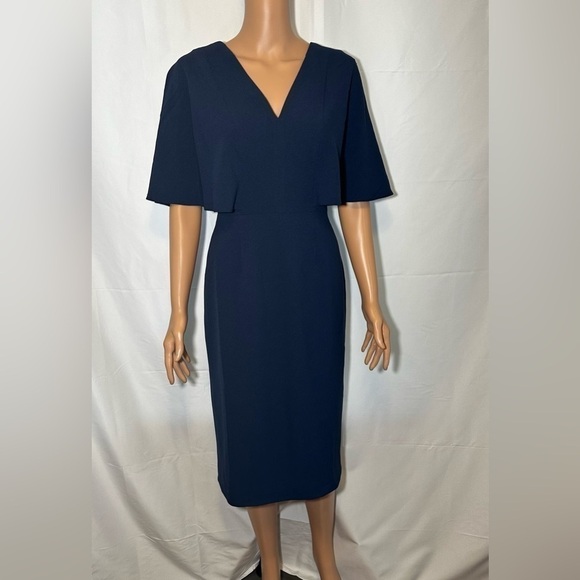 Dress The Population Navy Louisa Flutter Sleeve Sheath Dress Small (Best Fits XS - Picture 5 of 9